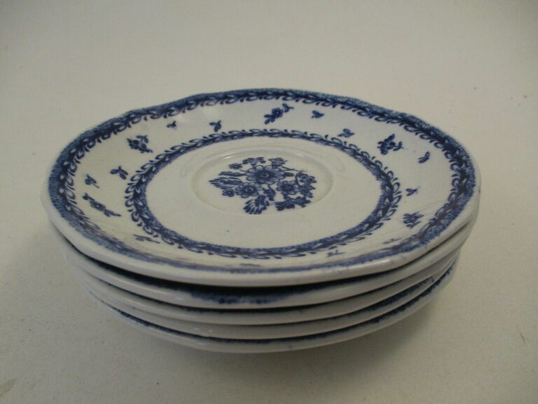 Read more about the article Set 5 Saucers Dishes Arabia of Finland Blue Finn Flower White Porcelain China