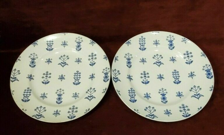 Read more about the article Arabia of Finland Blue Tapestry Set of 2 Dinner Plates 10-1/4″