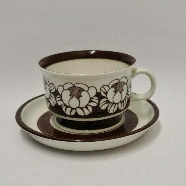 Read more about the article Esteri Tomula Katrilli Mocca Brown Cup and Saucer 1975 – 1977 Arabia Finland