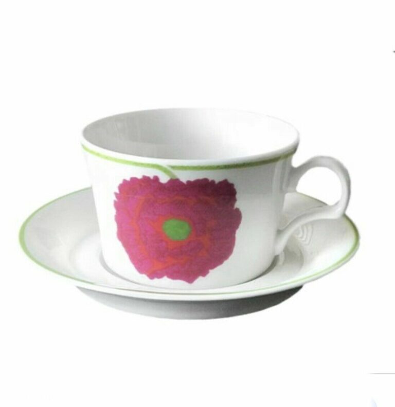 Read more about the article ARABIA  Finland   Illusia Red  Coffee Cup and Saucer