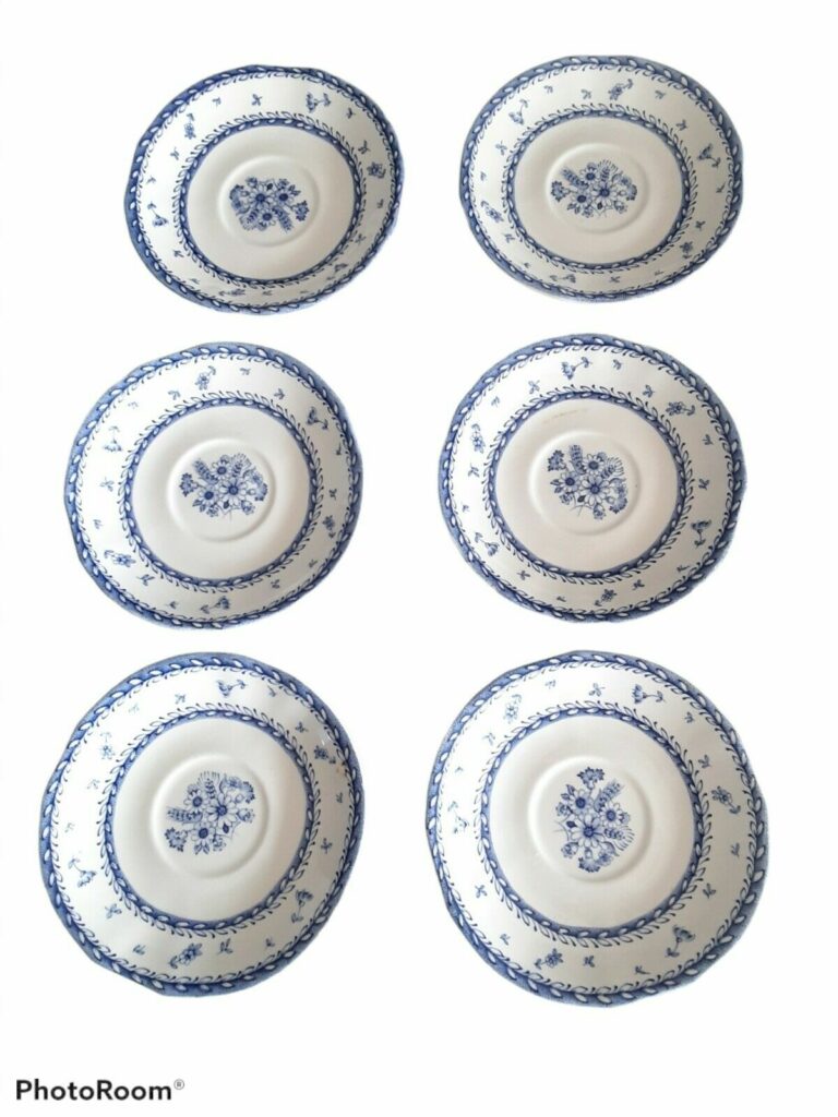 Read more about the article Vtg  6 Arabia Of Finland Finn Blue Flower Dessert Bread Plate Saucer 5 3/4″