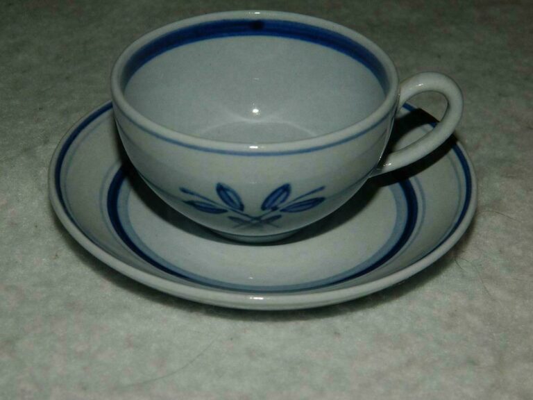 Read more about the article Arabia Blue Rose Demitasse Cup and Saucer Set Demi Small Finland