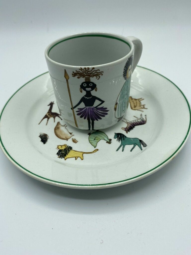 Read more about the article 2 pieces Arabia Finland Childs Parade Plate and Mug native people Vintage