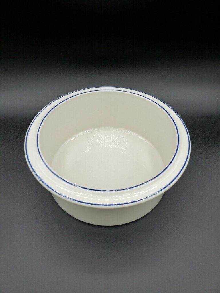 Read more about the article Arabia Finland Saimaa #46 Round Vegetable Bowl Blue Stripe