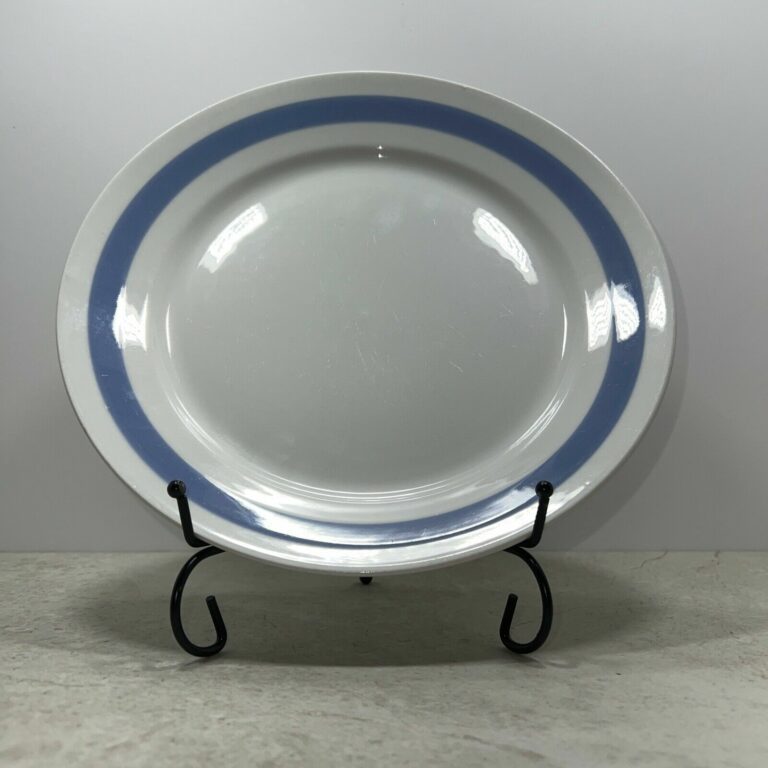 Read more about the article Arabia Of Finland Blue Ribbon White Background (1) 10 1/4” Dinner Plates VNTG