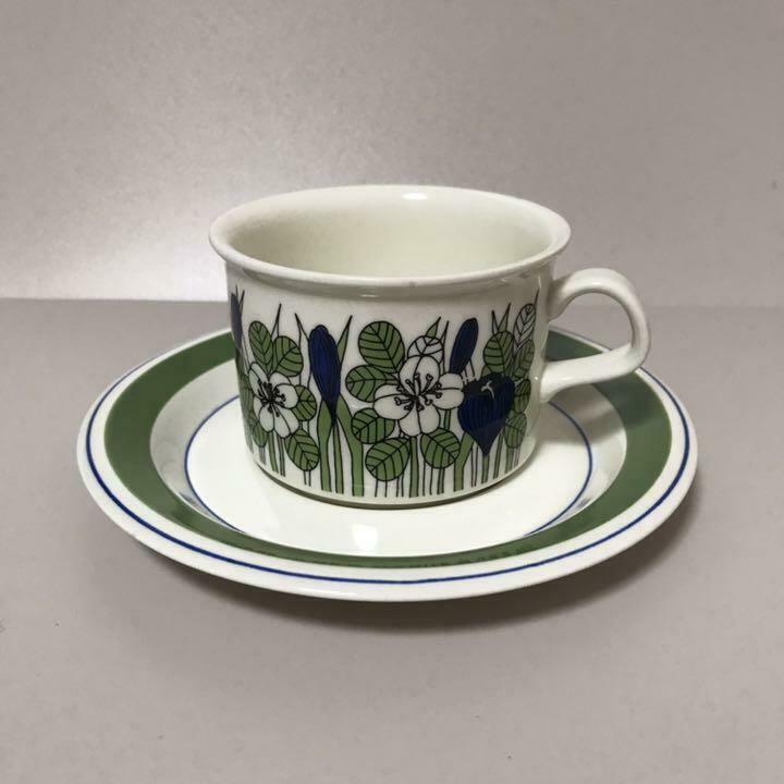 Read more about the article Vintage Arabia Finland Krokus Tea Cup and Sausers1978-1979 Esteri Tomula