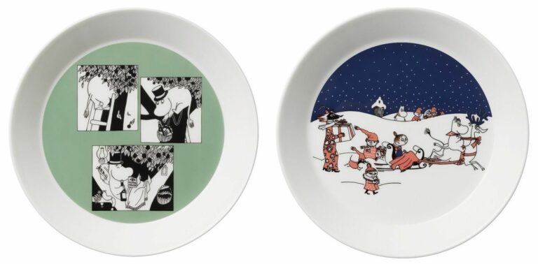 Read more about the article Moomin Collectors Plates Green and Christmas Arabia Finland 2015 *New