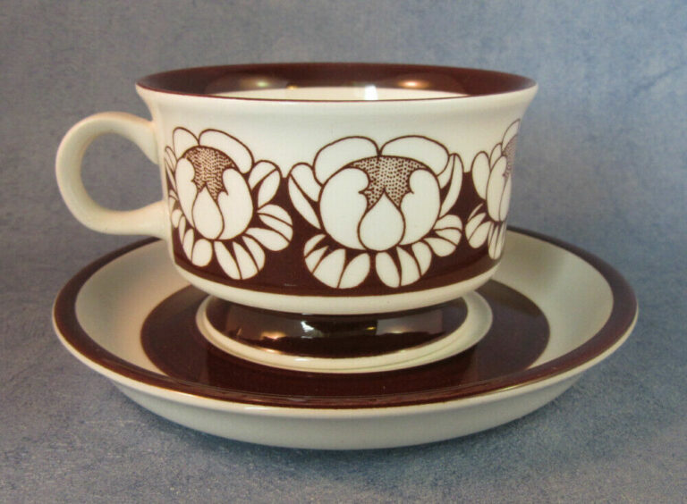 Read more about the article ARABIA OF FINLAND  Vintage  Katrilli  Mocha/Espresso Cup and Saucer  Excellent