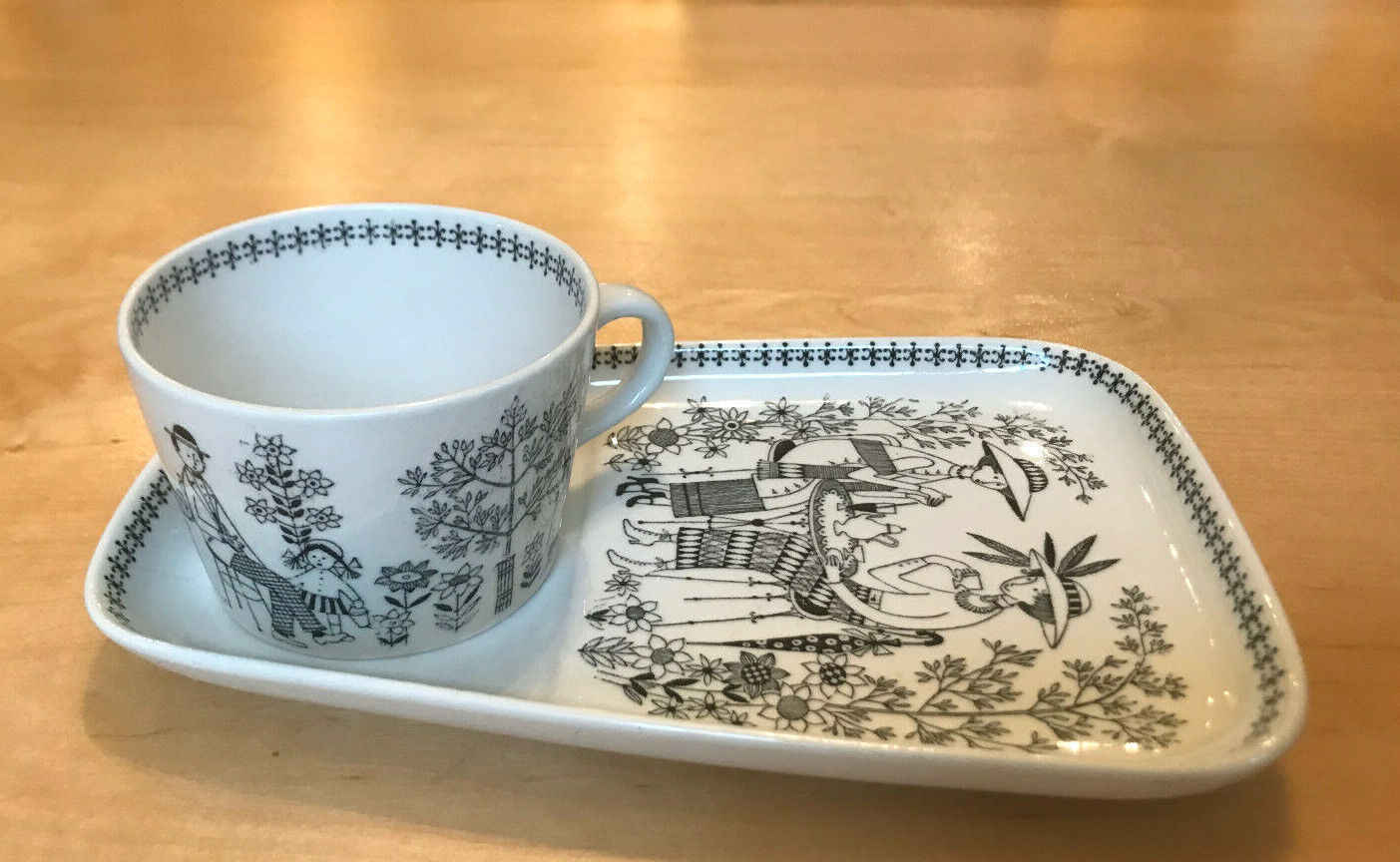 Read more about the article RARE Mid Century Arabia of Finland Tea Plate and cup Emilia Pattern 1949-1964