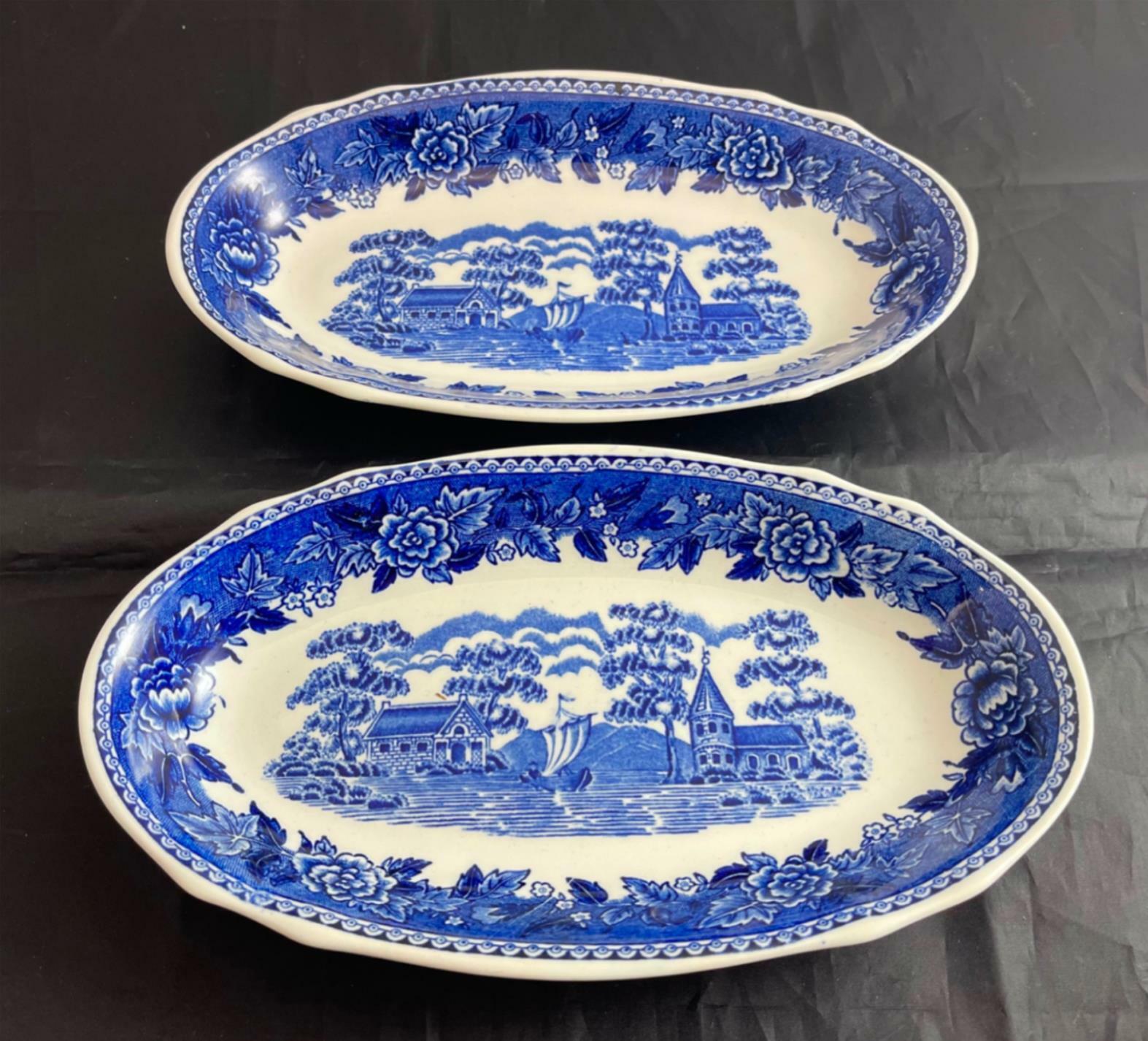 Read more about the article Pair Arabia of Finland LANDSCAPE BLUE Suomi Oval Vegetable Serving Dish Relish