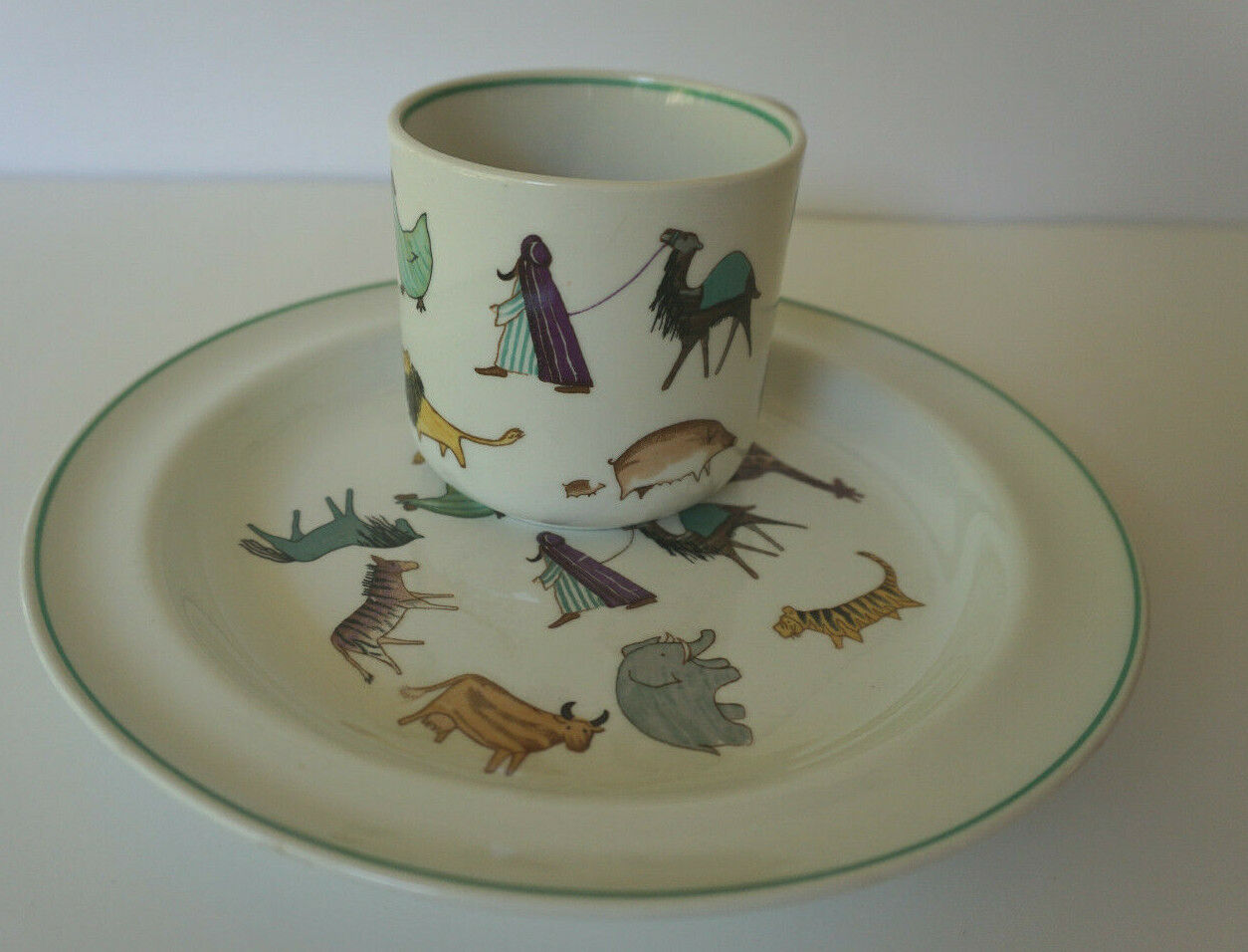 Read more about the article Arabia Finland Child Mug and Plate Animal Parade Zoo Anja Juurikkala Design