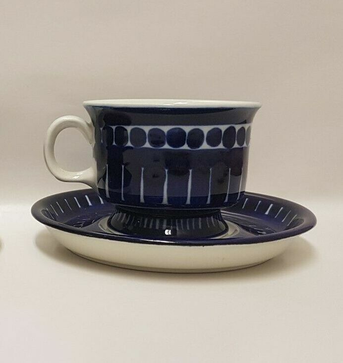 Read more about the article Valencia Coffee Cup and Saucer Ulla Procope 1960th Hand Painted Finland Arabia