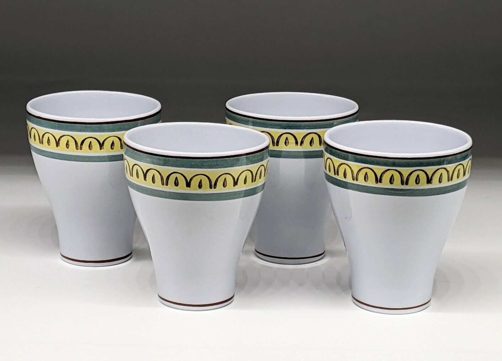 Read more about the article 4 Arabia Finland Water or Lemonade Cup Crownband  Eggcups