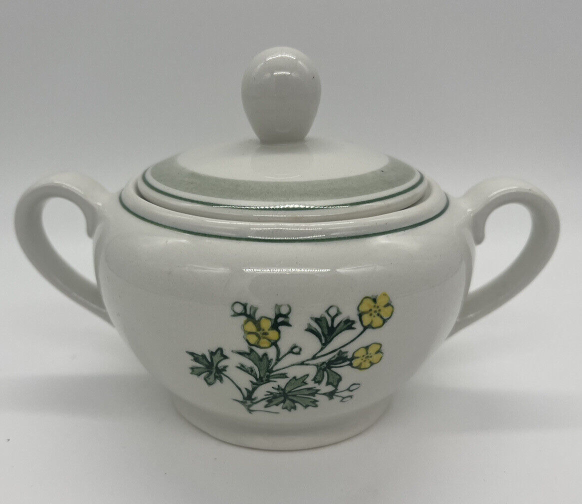 Read more about the article Vintage Arabia Finland Suvi Sugar Bowl With Lid Green Yellow Floral