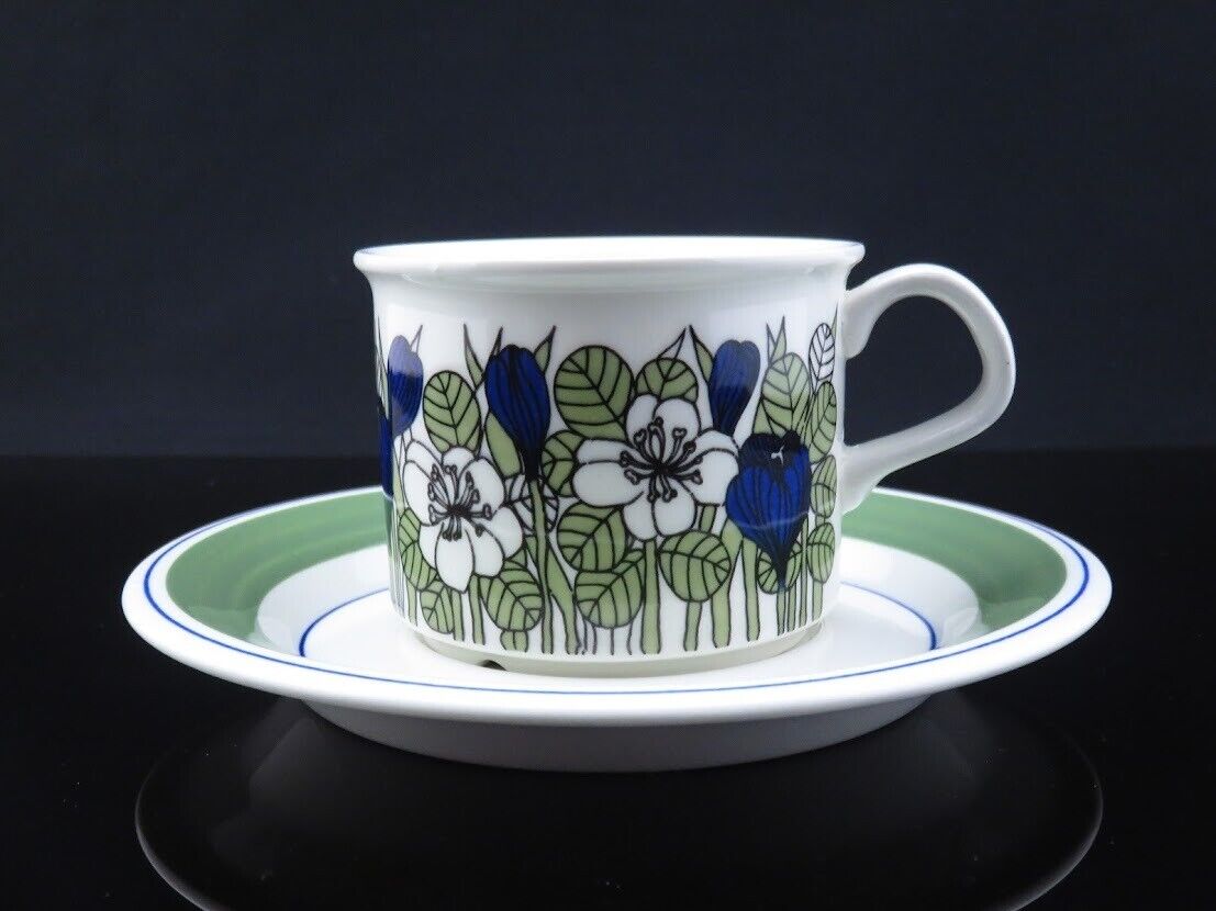 Read more about the article Arabia Krokus Crocus Coffee Cup Saucer Esteri Tomula Tomra Green Line