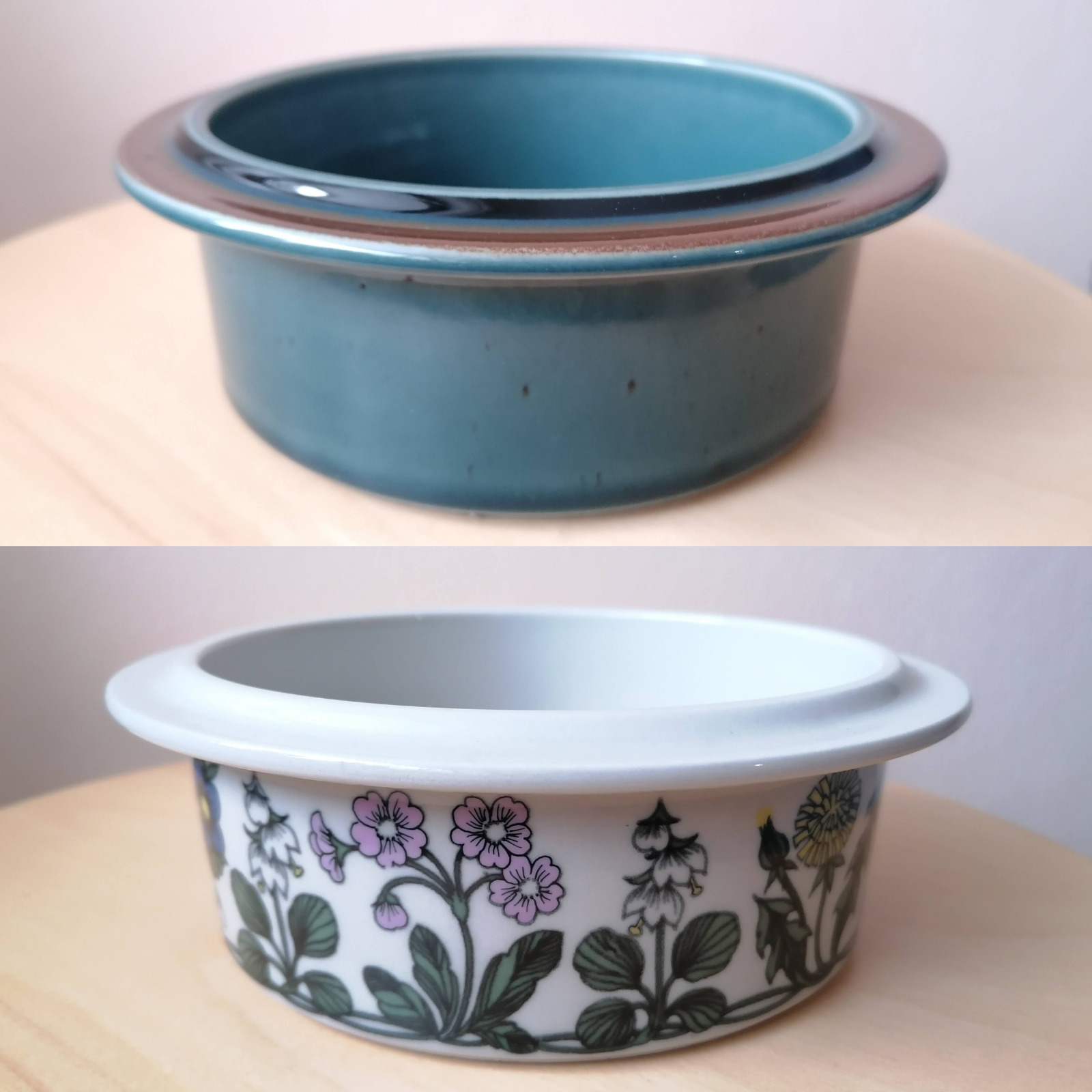 Read more about the article Arabia Finland set of 2 “Flora”+”Meri” bowls / Esteri Tomula Finland FInnish