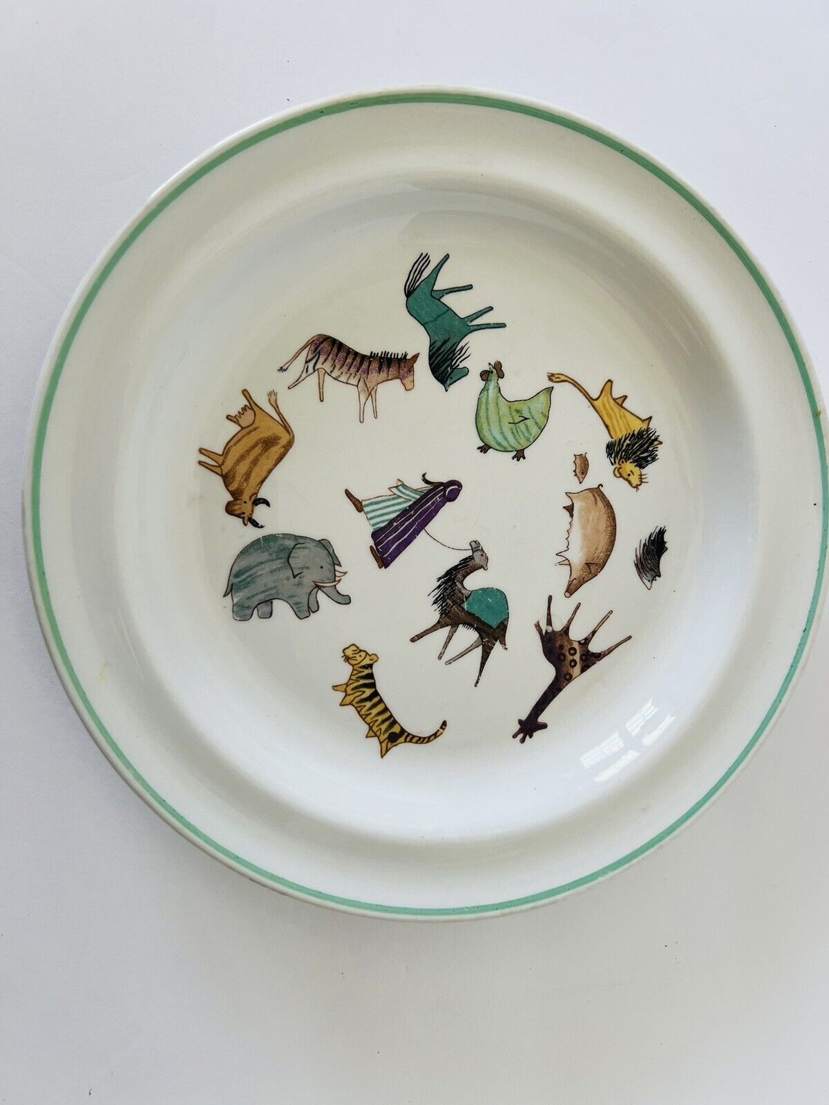 Read more about the article Vintage Arabia Finland Child Plate Parade of Zoo Animals Anja Jurrikkala