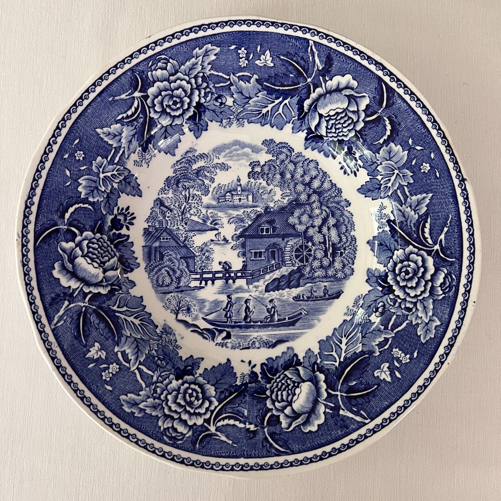 Read more about the article Vintage ARABIA SUOMI FINLANDIA  Landscape Blue Soup Plate 9 1/8”