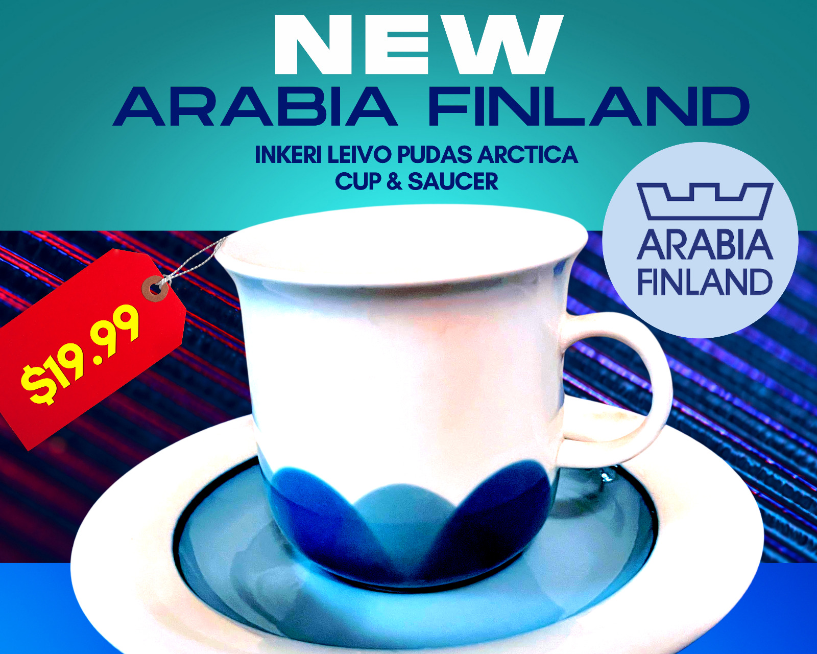 Read more about the article Inkeri Leivo Pudas Arctica cup and saucer 1981-1987 Arabia Finland