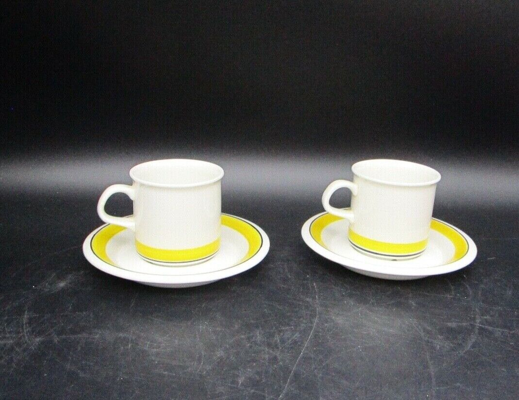Read more about the article Arabia of Finland Faenza Demitasse Cup and Saucer Yellow and Black set of 2