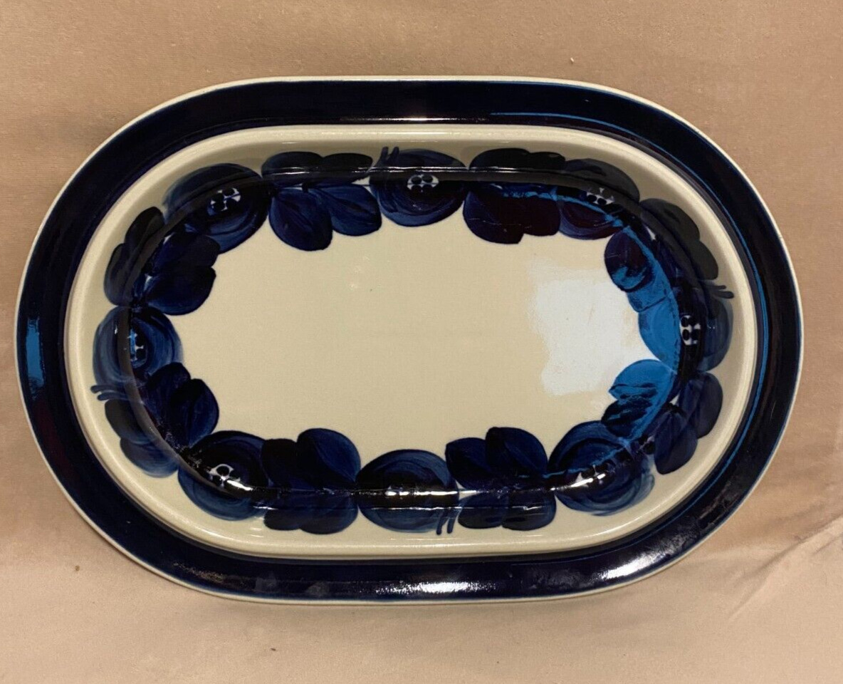 Read more about the article Vintage Arabia Ulla Procope Finland Anemone Blue Serving Platter Signed 14” L