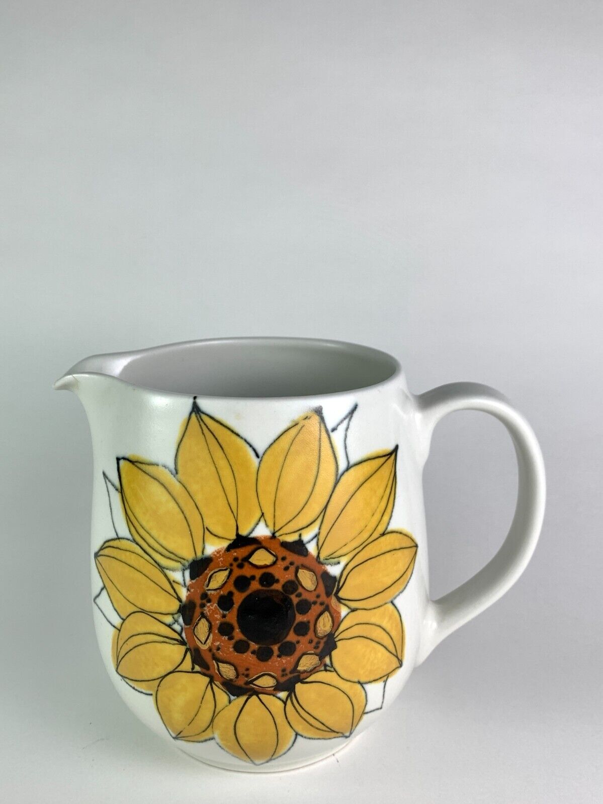 Read more about the article Mid-century Arabia Finland Sunflower  Aloha Sun Rose Pitcher by Hilkka Liisa