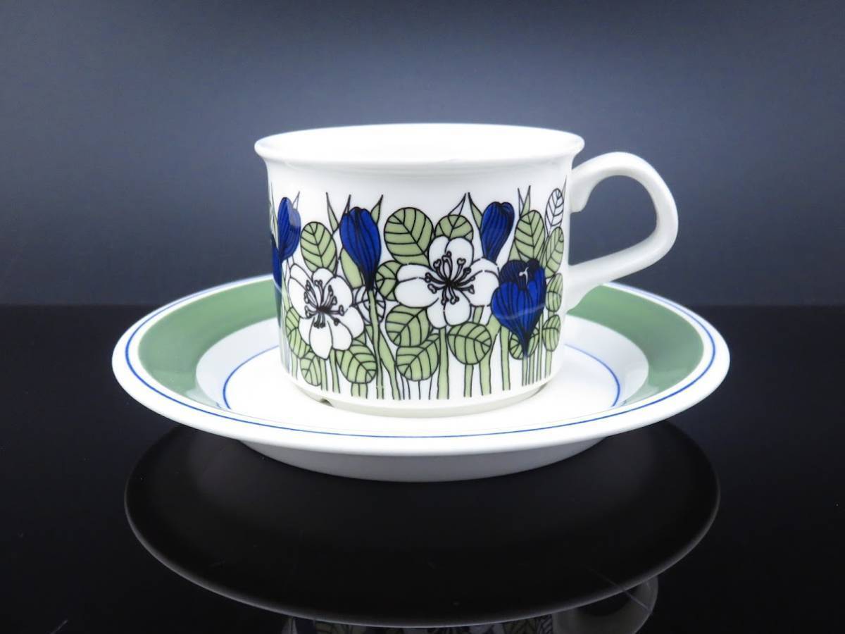 Read more about the article Arabia Krokus Crocus Coffee Cup Saucer Esteri Tomula Tomra Green Line