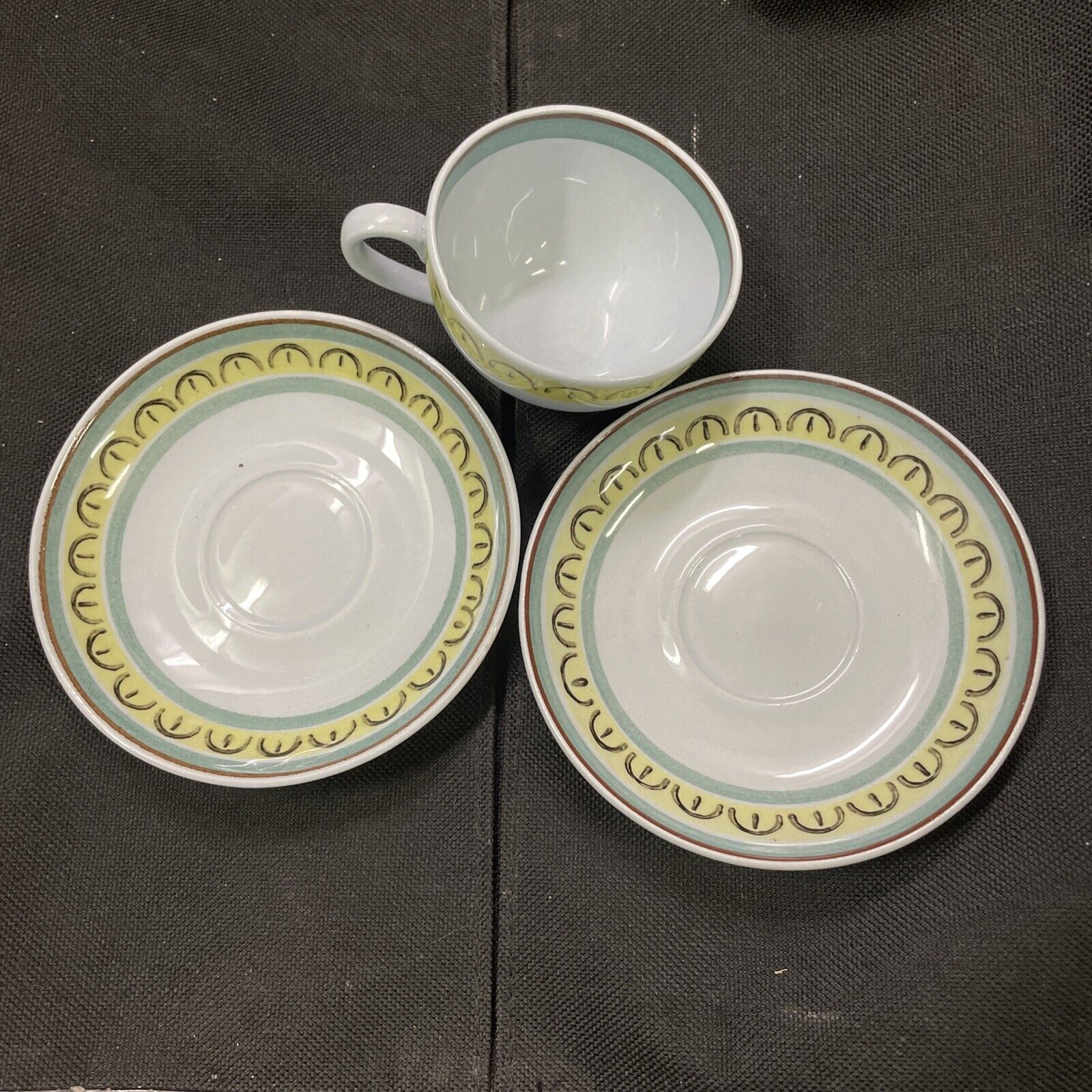 Read more about the article 2-Arabia Finland Crownband saucers and 1 Cup Hand painted