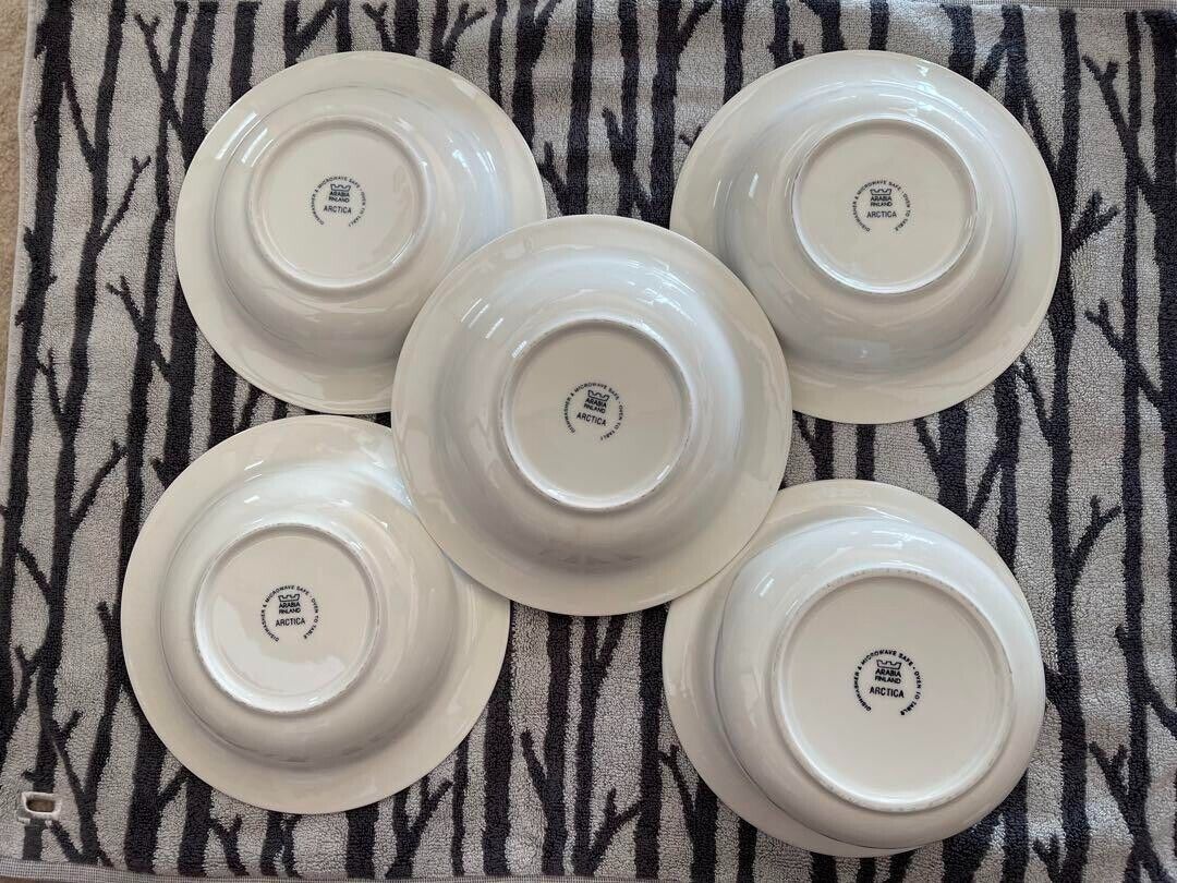 Read more about the article Arabia Arctica 4 Soup Plates and 1 Bowl Set