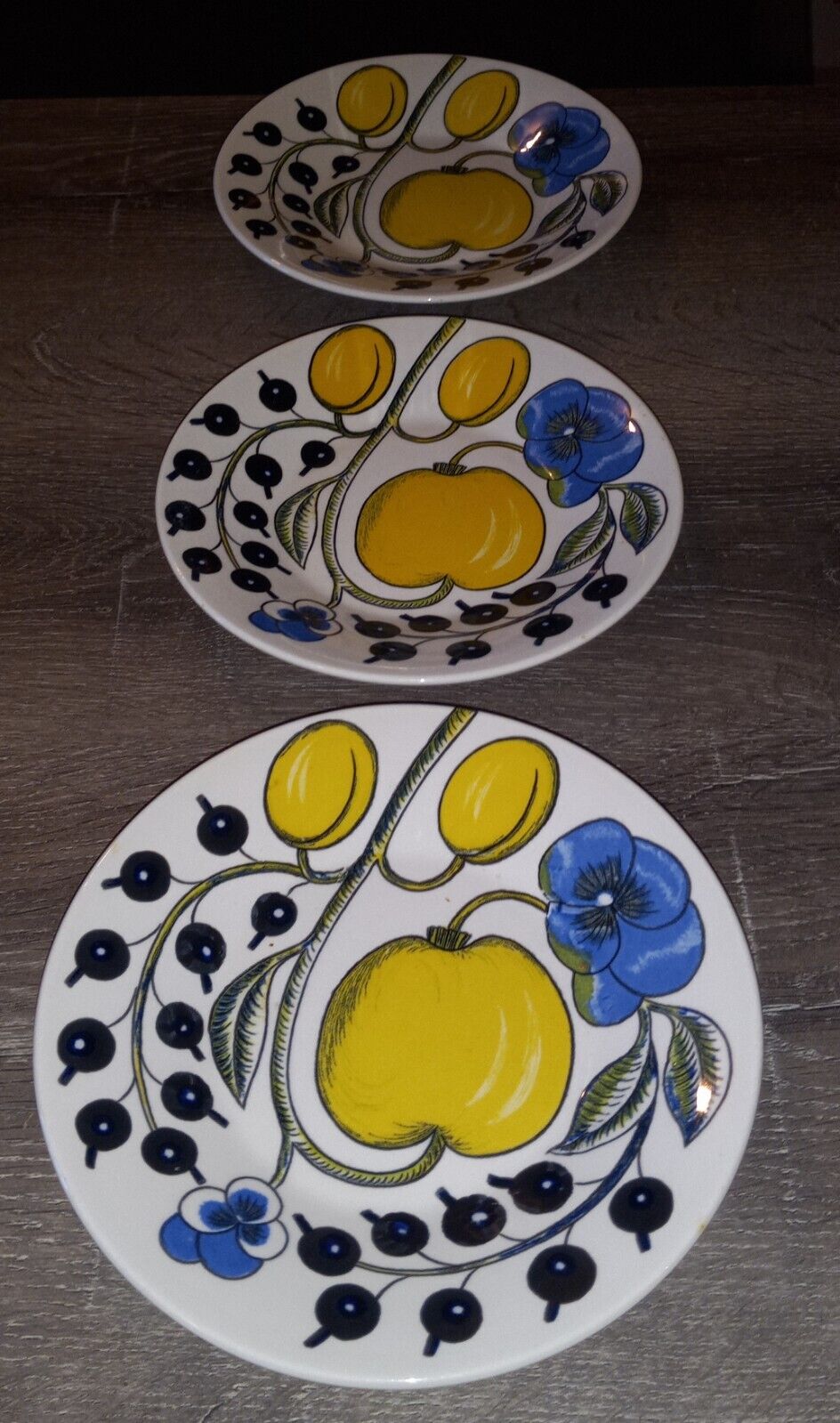 Read more about the article PARATIISI Blue and Yellow Round Plate/ Saucer set of 3