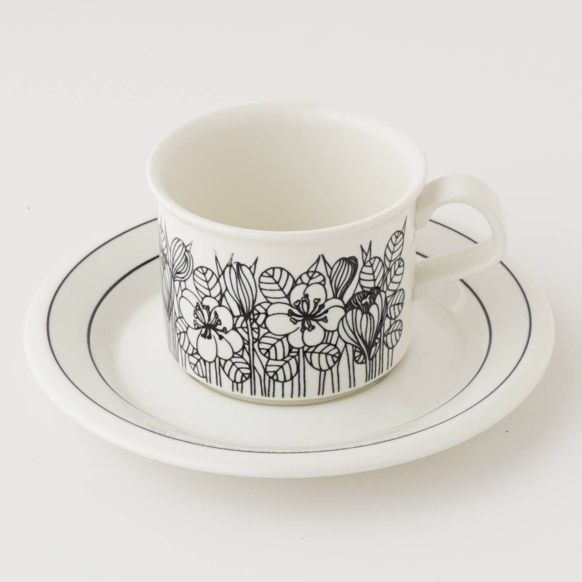 Read more about the article No.1 Arabia Crocus Vintage Krokus Coffee Cup Saucer Black Monotone