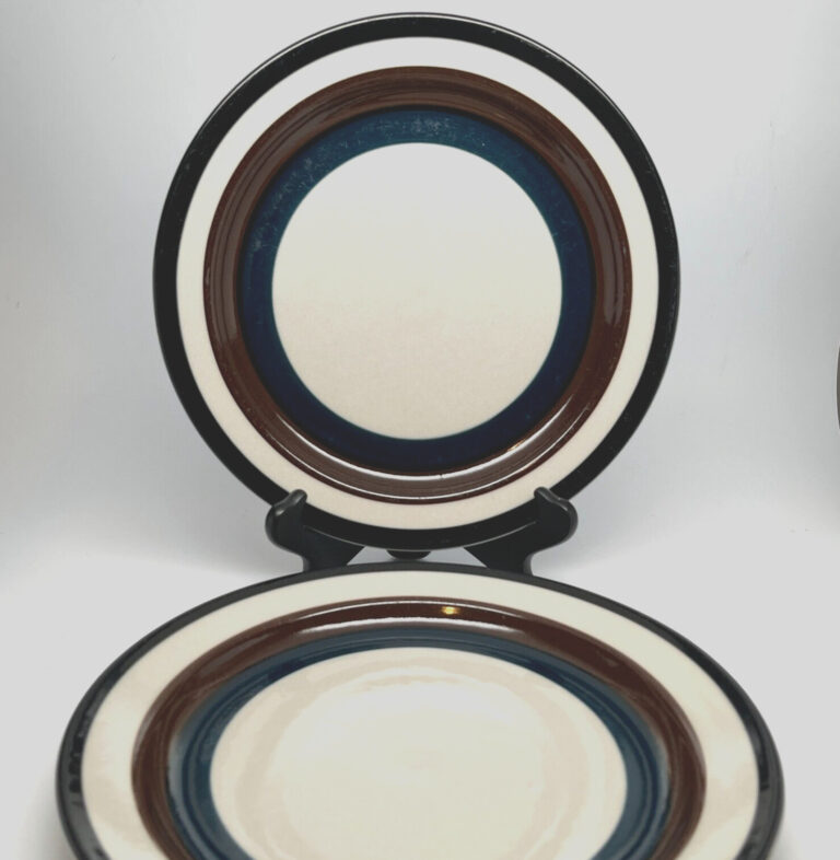 Read more about the article 2 Arabia of Finland Kaira 10.25″ Dinner Plates  Brown and Blue  Qty Disc