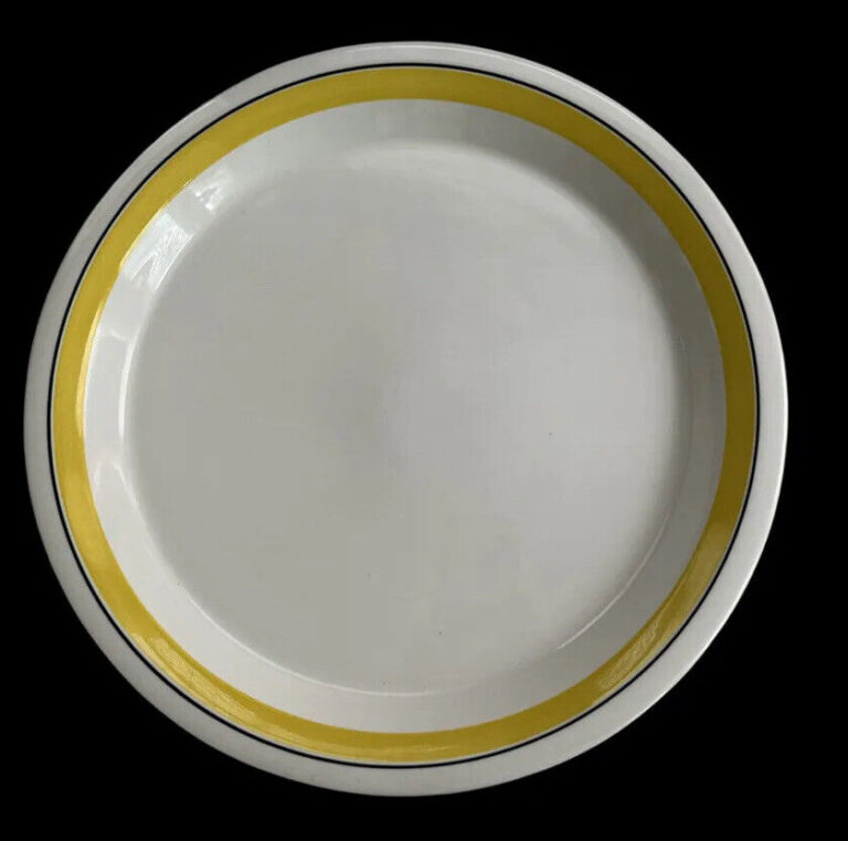 Read more about the article Midcentury ARABIA Finland FAENZA Yellow CHOP charger serving plate  KONEPESUN