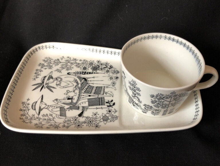 Read more about the article RARE Arabia Luncheon Set Tea Plate and Cup Emilia Pattern Finland  Tea Party