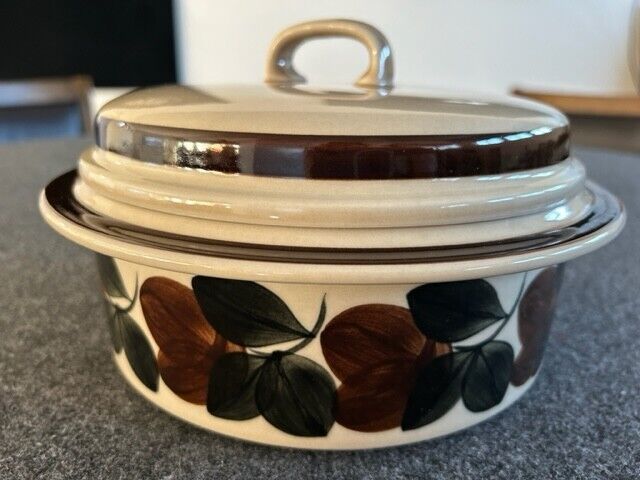 Read more about the article Arabia Finland Ruija Troubadour 9″  Veg/Casserole with Lid