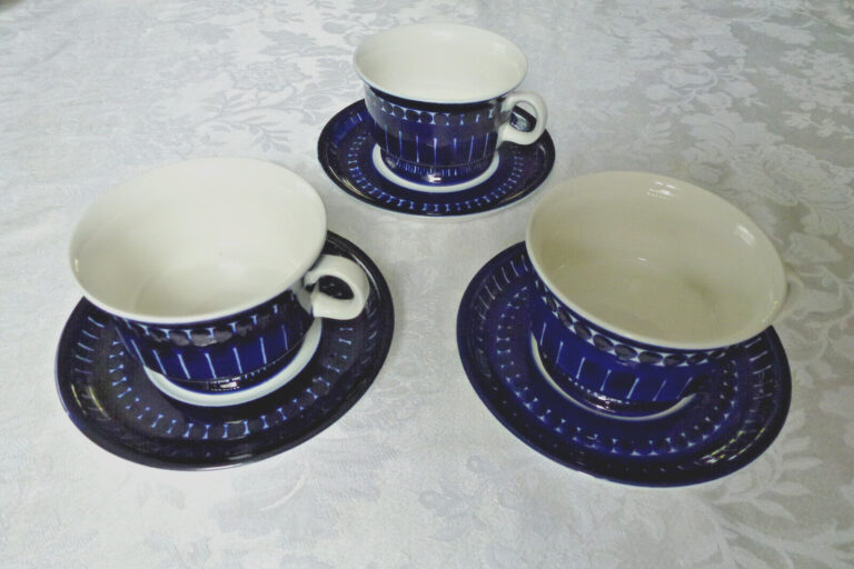 Read more about the article Arabia Finland Valencia Ulla Procope Tea Cups and Saucer – 3 available