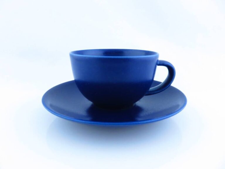 Read more about the article Arabia 24H Tea Cup Saucer Heikki Orvola Olvora Green Blue