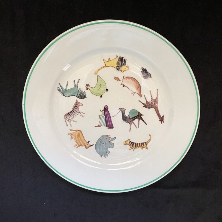 Read more about the article Vintage MCM Arabia Finland Child’s Plate  Parade of Zoo Animals  Anja Jurrikkala