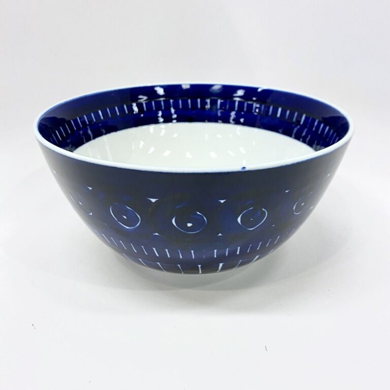 Read more about the article Arabia of Finland Valencia Cobalt Blue Serving Bowl 8.5″ Vintage Mid Century