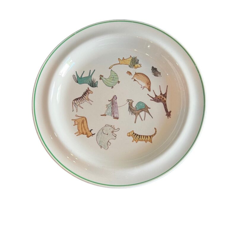 Read more about the article Vintage Arabia Finland Child Pottery Plate Parade of Zoo Animals Anja Jurrikkala