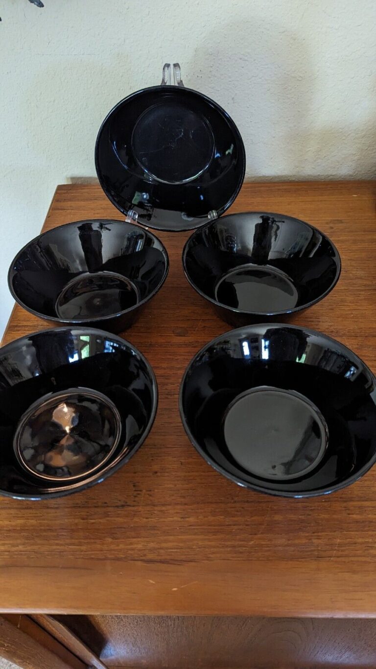 Read more about the article Set Of 5 Arabia Finland Teema Black Cereal / Soup Bowls 5 7/8″ Diameter
