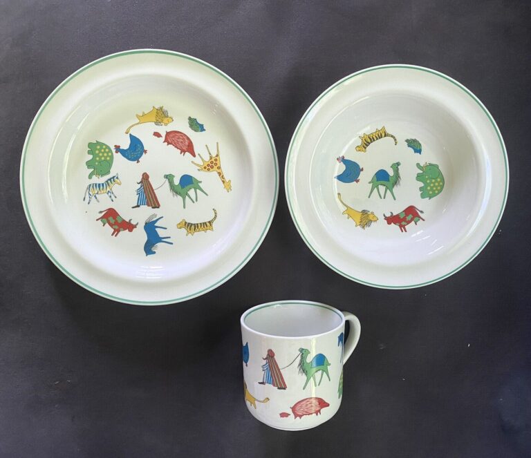 Read more about the article Vintage Arabia Made in Finland Animals on Parade 3 pc Set Children’s Dinnerware