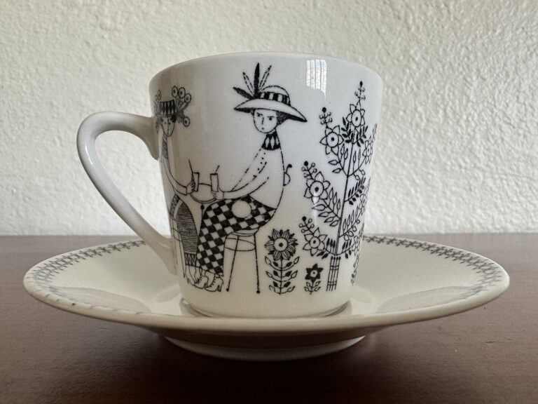 Read more about the article Vintage Finland Demitasse Cup and Saucer Set 2 1/2” Arabia Emilia Pattern 