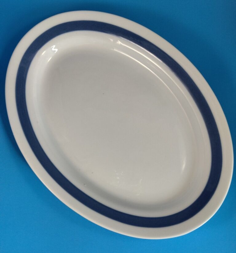 Read more about the article Vintage Arabia of Finland Blue Ribbons 11 3/4-inch Ceramic Oval Serving Platter