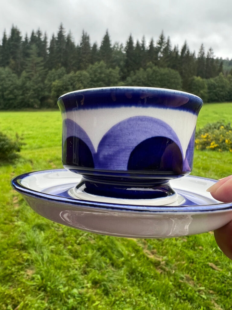 Read more about the article Arabia Paju (blue) Mocha/Espresso Cup Set by Anja Jaatinen-Winquist