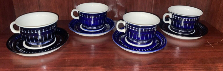 Read more about the article Arabia of Finland Valencia Ulla Procope Cup and Saucer Set Of 4 UNUSED No Chips