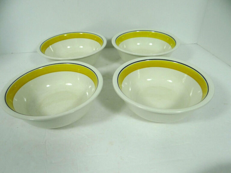 Read more about the article Arabia of Finland Bowls Soup Cereal Set of 4 Faenza Yellow 6 1/4″