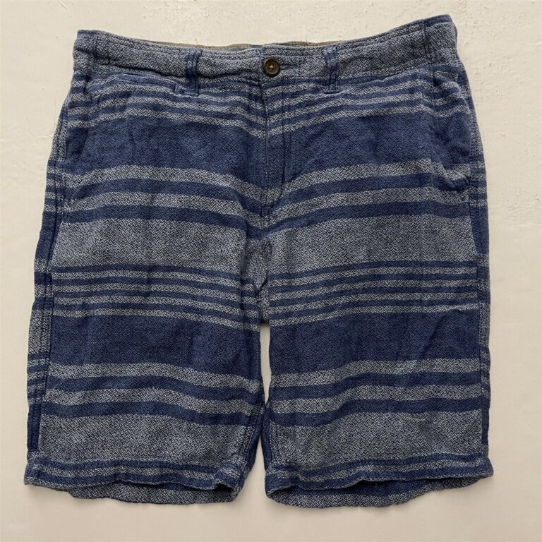 Read more about the article Lucky Brand 30 x 9″ Blue Striped Flat Front Drawstring Linen Shorts