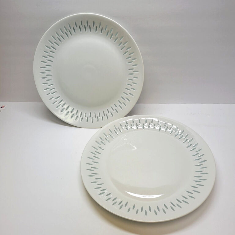 Read more about the article 2 – Arabia of Finland 10″ Dinner Plates Vintage White Rice (Grains) Porcelain