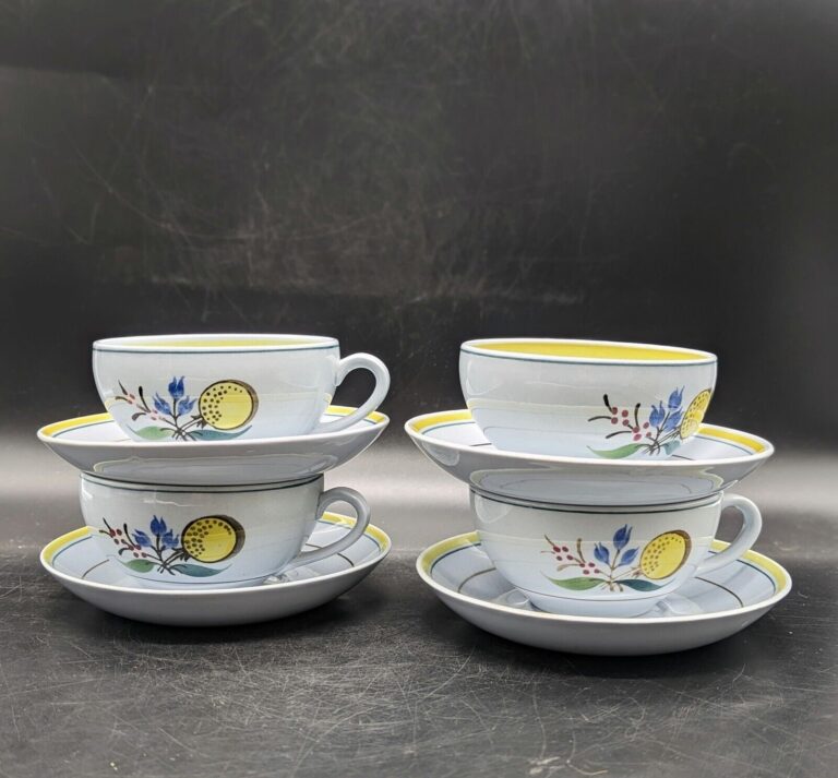 Read more about the article Vintage ARABIA Finland Hand Painted Windflower  Cup and Saucer Set of 4